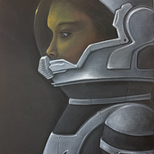 Portrait of a Girl "Space" dry pastel, pastel pencils, pastel paper. Un proyecto de Dirección de arte, Diseño de personajes, Bellas Artes, Pintura, Dibujo a lápiz, Dibujo de Retrato y Dibujo artístico de Margarita  Zipman - 13.09.2024