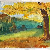 Mi proyecto del curso: Paisajes naturales en acuarela. Fine Arts, Painting, and Watercolor Painting project by nina_luna - 09.10.2024