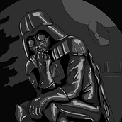 Poster Vader - Sith happens. Un progetto di Design, Graphic design, Design editoriale, Illustrazione tradizionale, Illustrazione digitale e Illustrazione editoriale di Alexandre Matias - 13.09.2024
