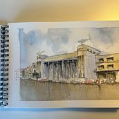 My project for course: Architectural Sketching with Watercolor and Ink. Drawing, Watercolor Painting, Architectural Illustration, Sketchbook, Ink Illustration, and Sketching project by aycat - 09.17.2024