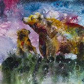 Bear and cub. Fine Arts, and Painting project by Angela Stafford - 09.20.2024