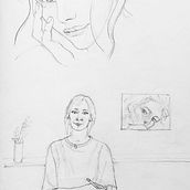 Il mio progetto del corso: Ritratto su blocco da disegno: esplora il volto umano. Artistic Drawing, Drawing, Portrait Drawing, Sketchbook, and Sketching project by Maria Rotondi - 09.23.2024