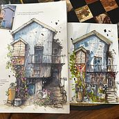 My project for course: Expressive Architectural Sketching with Colored Markers. Un progetto di Illustrazione architettonica, Disegno, Illustrazione con inchiostro, Sketchbook e Bozzetti di valerio_avallone - 21.09.2024