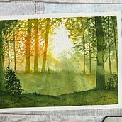 Mi proyecto del curso: Paisajes de ensueño con acuarela: plasma la luz. Painting, and Watercolor Painting project by Anixe Bilbao Dorta - 09.22.2024