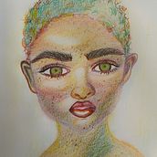 Mi proyecto del curso: Dibujo de retratos llamativos con lápices de colores. Colored Pencil Drawing, Drawing, Portrait Drawing, and Sketchbook project by dorarincon27 - 09.21.2024