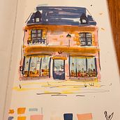 My project for course: Expressive Architectural Sketching with Colored Markers. Architectural Illustration, Drawing, Ink Illustration, Sketchbook, and Sketching project by Pauline Van Rompu - 09.22.2024