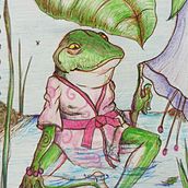 Rana chill' . Traditional illustration project by Dosietedos rex.exe - 05.14.2024