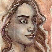 Mi proyecto del curso: Retrato artístico en acuarela. Fine Arts, Portrait Drawing, Painting, and Watercolor Painting project by sol_arriagada - 09.24.2024