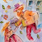 Happy Birthday. Creativit, Drawing, Traditional illustration, Watercolor Painting, Sketchbook, and Sketching project by Margit (Meck) Schneider - 09.26.2024