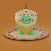 Mi proyecto del curso: Creación de personajes kawaii en 3D con Blender. 3D Modeling, Character Design, Digital Illustration, Traditional illustration, and Manga project by Cristina Montielw - 08.30.2024