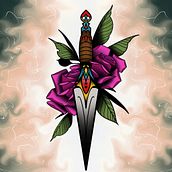 Espada y rosas. Traditional illustration project by Juan Pablo Ahumada cofre - 09.27.2024