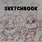 Kú and Joy. Character Design, Drawing, Pencil Drawing, Sketchbook, and Sketching project by jassooh - 09.25.2024