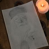 desenho do Dumbledore. Desenho realista projeto de ayanaarte - 28.09.2024