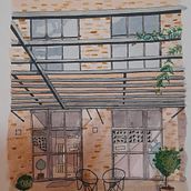 Meu projeto do curso: Ilustração urbana com aquarela: retrate sua cidade. Ilustração arquitetônica, Desenho, Pintura, e Pintura em aquarela projeto de Thatiane Santana - 28.09.2024