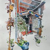Mein Abschlussprojekt für den Kurs: Expressive Architekturskizzen mit Markern. Architectural Illustration, Drawing, Ink Illustration, Sketchbook, and Sketching project by bara_s - 09.29.2024