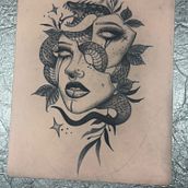 Mijn project van de cursus: Inleiding tot tatoeëren. Tattoo Design, Traditional illustration, and Botanical Illustration project by Nathalie Speksnijder - 09.29.2024