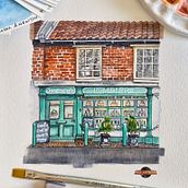 Mi proyecto del curso: Ilustración urbana en acuarela: retrata tu ciudad. Ilustração arquitetônica, Desenho, Pintura, e Pintura em aquarela projeto de Alejandro Velasquez - 27.09.2024