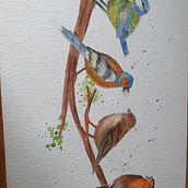 My project for course: Artistic Watercolor Techniques for Illustrating Birds. Traditional illustration, Watercolor Painting, Realistic Drawing, and Naturalistic Illustration project by Suzanne Martin - 09.30.2024