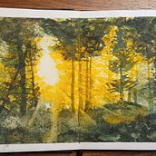 Mein Abschlussprojekt für den Kurs: Verträumte Aquarell-Landschaften: Halte Licht fest. Projekt z dziedziny  Malarstwo i Malowanie akwarelą użytkownika Kerstin - 01.10.2024