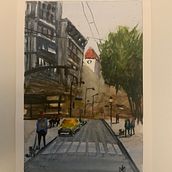 Mi proyecto del curso: Paisajes urbanos en acuarela Ein Projekt aus dem Bereich Aquarellmalerei und Bildende Künste von amendeztattoos - 01.10.2024