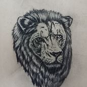 Mi proyecto del curso: León blackwork con línea fina. Tattoo Design project by Cesar Ignacio Santana Buten - 10.02.2024