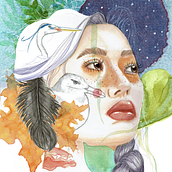 Mein Abschlussprojekt für den Kurs: Illustriertes Porträt mit Aquarell. Projekt z dziedziny  Sztuki piękne, Trad, c, jna ilustracja,  Malarstwo, Malowanie akwarelą,  R, sunek, Portret,  R, sunek art, st i czn użytkownika swampies - 04.10.2024