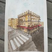 My project for course: Architectural Sketching with Watercolor and Ink. Drawing, Watercolor Painting, Architectural Illustration, Sketchbook, Ink Illustration, and Sketching project by alextanew - 10.07.2024