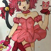 Ichigo Tokyo Mew Mew - stile manga colorazione pennarelli ad alcohol. Un progetto di Fumetto e Pittura di elisa_gelmi - 07.10.2024