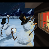 Holiday Snow Fight. Digital Illustration project by Chris K-O - 10.11.2024