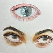 My project for course: Watercolor Drawings: How to Paint Expressive Eyes. Fine Arts, Painting, Portrait Drawing, and Watercolor Painting project by Jiena - 10.12.2024