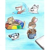 Mein Abschlussprojekt für den Kurs: Tierfiguren in Aquarell für Kinderbücher. Fine Arts, Drawing, Traditional illustration, Children's Illustration, Narrative, Painting, and Watercolor Painting project by Timothy Zinsmayer - 10.12.2024