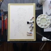 Elvis -mixed media-mainly watercolour. Traditional illustration, Watercolor Painting, and Portrait Drawing project by Peter Vasic - 10.14.2024