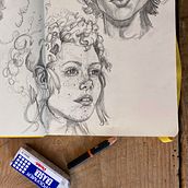 My project for course: Portrait Sketchbooking: Explore the Human Face. Un progetto di Disegno artistico, Disegno, Disegno di ritratti, Sketchbook e Bozzetti di laurasalierno - 14.10.2024