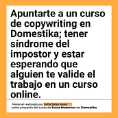 Mi proyecto del curso: Copywriting para copywriters. Advertising, Communication, Cop, writing, Stor, and telling project by sofiasalasabad - 10.15.2024