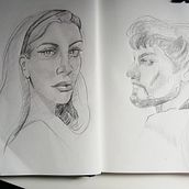 Mi proyecto del curso: Cuaderno de retratos a línea con grafito. Un proyecto de Dibujo, Dibujo de Retrato, Sketchbook, Bocetado y Bellas Artes de Mayka Mellado Díaz - 16.10.2024