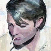 Mads Mikkelsen . Un progetto di Pittura digitale di sanon3031 - 16.10.2024