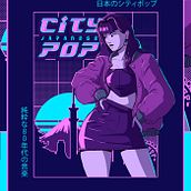 Japanese City Pop. Digital Illustration project by Gabriel Conti - 10.17.2024