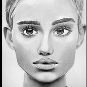 frontal portrait. Drawing, Pencil Drawing, Portrait Drawing, Realistic Drawing, and Artistic Drawing project by lucasalva2511 - 07.15.2022
