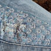 Mi proyecto del curso: Upcycling con bordado inspirado en Sashiko. Arts, Crafts, Embroider, Mindfulness, and Meditation project by ondiz_1 - 10.15.2024