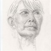 My project for course: Experimental Portraiture with Ink, Tea and Alcohol - Flowers for Aung San Suu Kyi. Un proyecto de Dibujo, Bellas Artes, Ilustración con tinta y Pintura de lune_staar - 18.10.2024