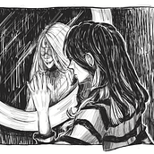 Me and my Monster Through the Mirror. Un progetto di Illustrazione digitale di Evi Chanioti - 19.10.2024
