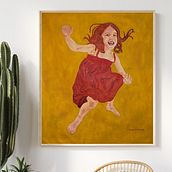 Menina de Fogo. Fine Arts, Acr, and lic Painting project by Isa Henriques - 10.18.2024