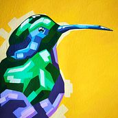 My project: The Hummingbird. Un proyecto de Pintura acrílica, Pintura e Ilustración naturalista				 de Paolo - 21.10.2024
