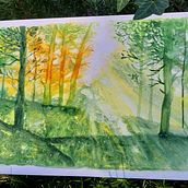 My project for course: Dreamy Watercolor Landscapes: Paint with Light. Painting, and Watercolor Painting project by Ana Kodarin - 10.22.2024