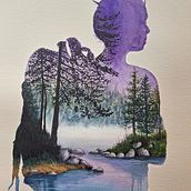 Mi proyecto del curso: Acuarela con doble exposición: pintura de naturaleza. Un proyecto de Ilustración tradicional, Ilustración naturalista				, Dibujo realista y Pintura a la acuarela de Martha Ortiz - 23.10.2024