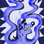 Panicked Dog With Watercolor Brushes. Un proyecto de Ilustración digital de Leo Meyer - 24.10.2024