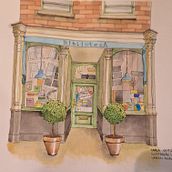 Meu projeto do curso: Ilustração urbana com aquarela:Fachada Biblioteca. Architectural Illustration, Drawing, Painting, and Watercolor Painting project by Carla Fernandes - 10.27.2024
