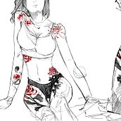 HIGANBANA TATTOO. Projekt z dziedziny Projektowanie tatuaż, Ilustracja c, frowa,  R i sunek atramentem użytkownika profugus - 09.07.2024