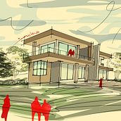 My project for course: Architectural Sketch with Morpholio Trace App. Architectural Illustration, Architecture, Digital Architecture, ArchVIZ, Interior Design, and Spatial Design project by rawan.hussein92 - 10.28.2024