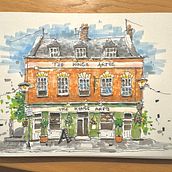 Mon projet du cours : Esquisses d'architecture expressives aux feutres de couleur. Architectural Illustration, Drawing, Ink Illustration, Sketchbook, and Sketching project by yvi - 11.02.2024
